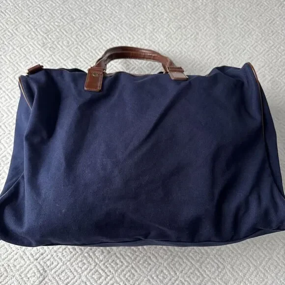 VTG Polo Ralph Lauren Duffle Bag Blue Green Canvas Overnight Carryon Travel Bag - Picture 5 of 10